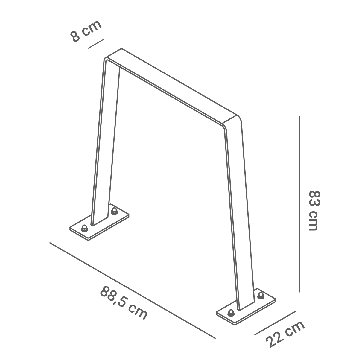 Aparcabicicletas Flat - dimensiones