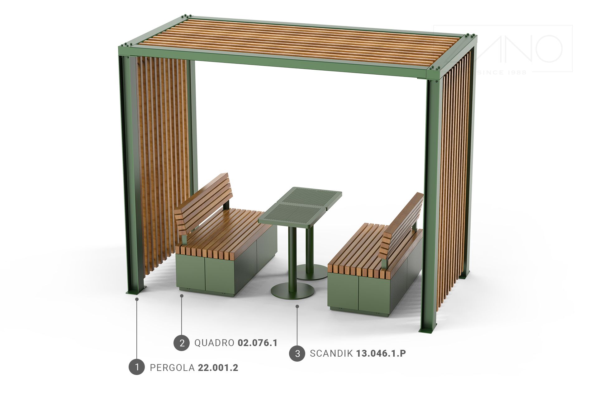 Quadro, Scandik, Conjunto de muebles para pérgola