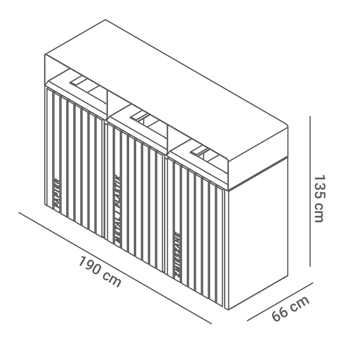 Cubo de reciclaje Quadro 15.076.1 - dimensiones