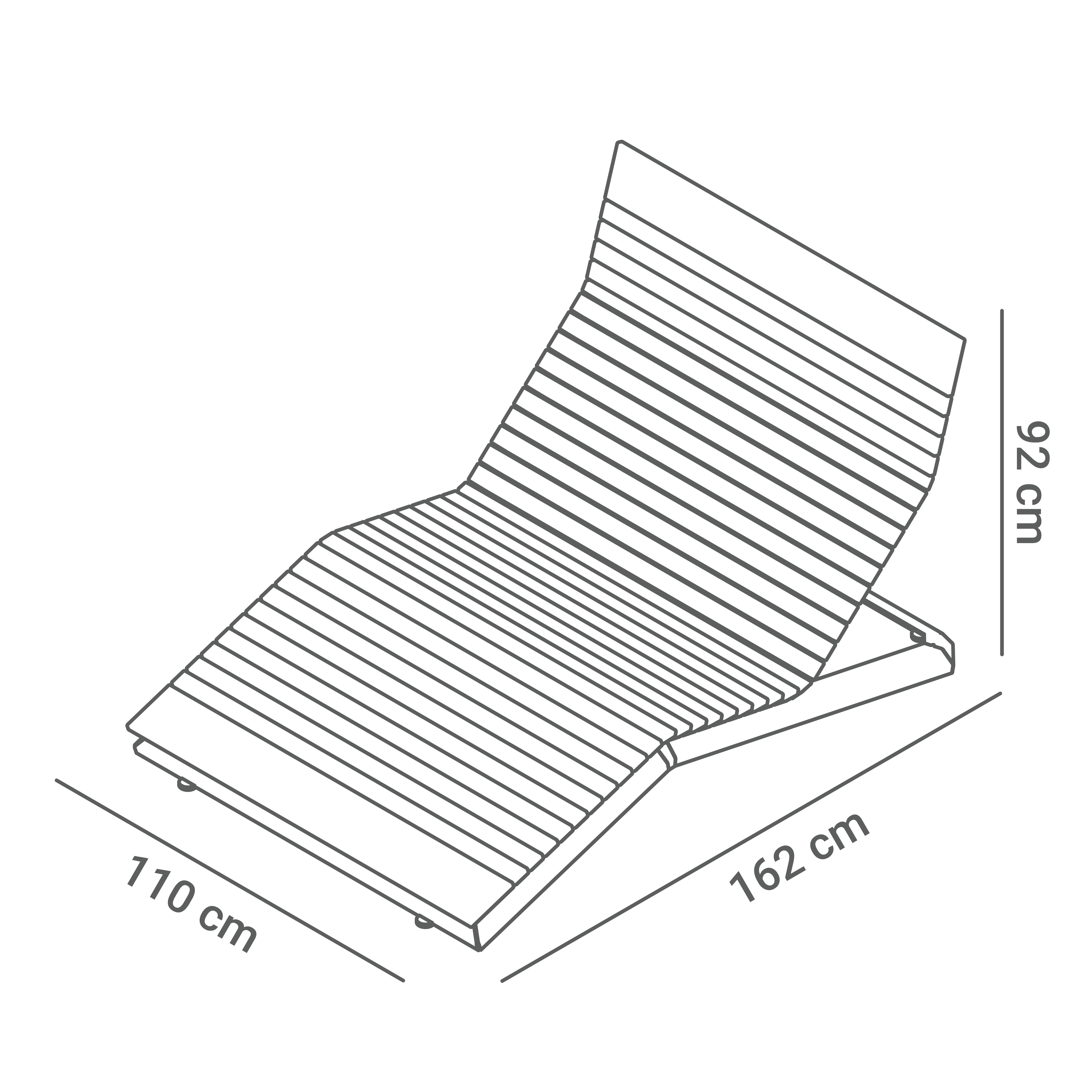 Tumbona Stilo 02.548.1 - dimensiones